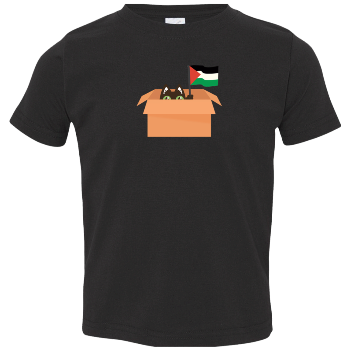 Shy Cat in a Box Palestine Toddler Tshirt