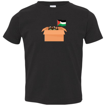 Shy Cat in a Box Palestine Toddler Tshirt