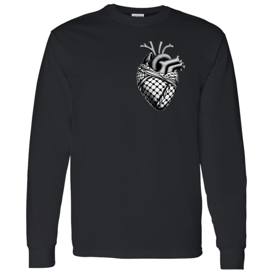 Anatomical Heart Wrapped In Keffiyeh Scarf Long Sleeved Tshirt