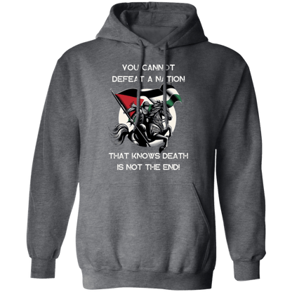 You Can't Defeat a Nation Palestine Hoodie-Front Design