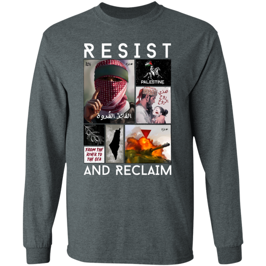 Resist and Reclaim Palestine Collage Long Sleeve Tshirt