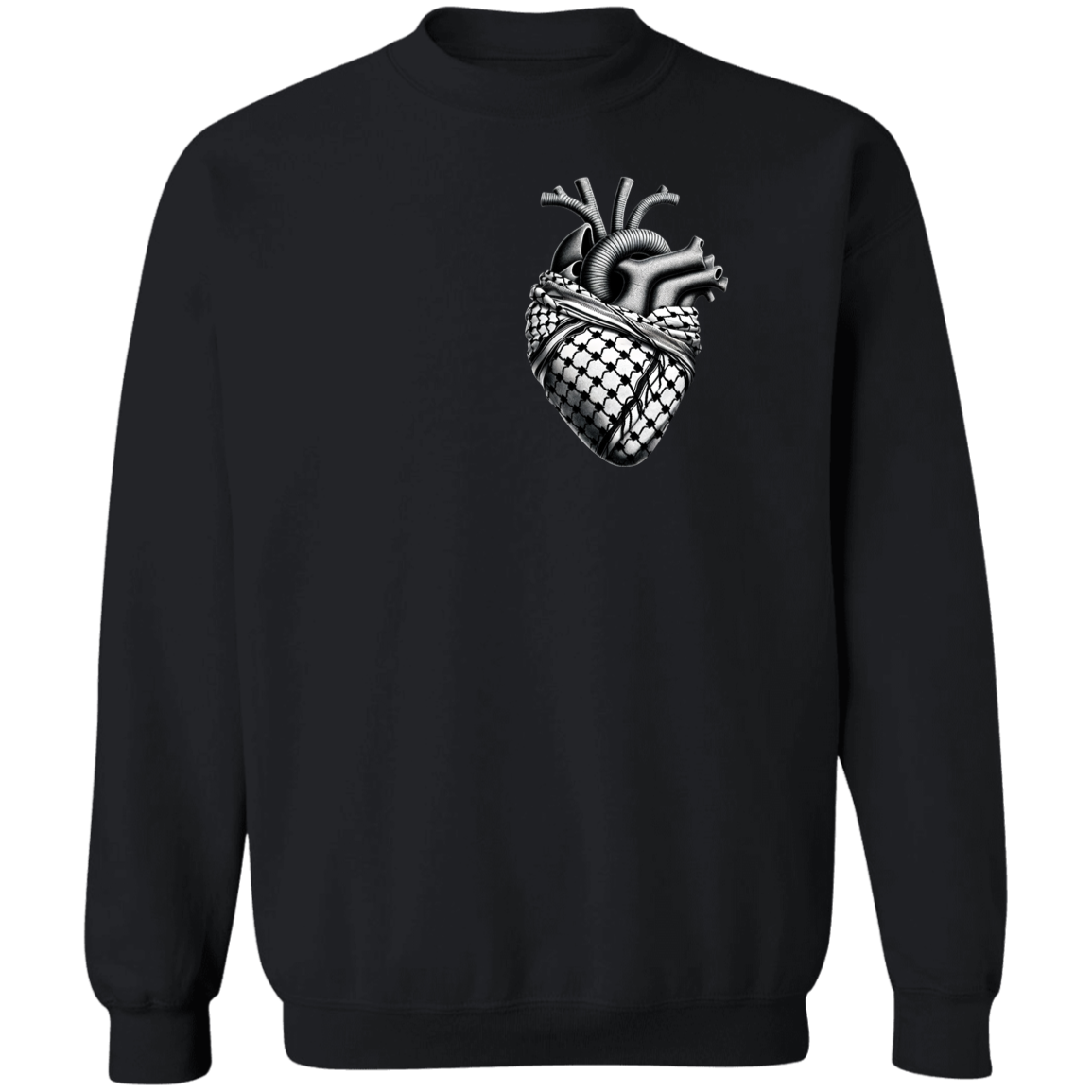 Anatomical Heart Wrapped In Keffiyeh Scarf Sweatshirt
