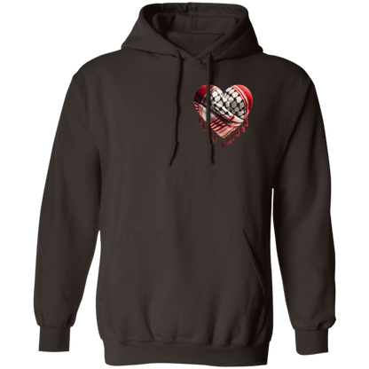 Red Keffiyeh Heart Palestine Support Hoodie