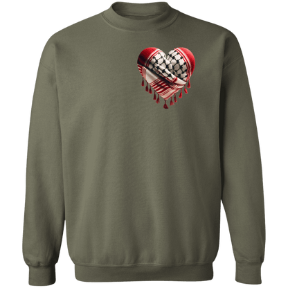 Red Keffiyeh Heart Palestine Support Sweatshirt