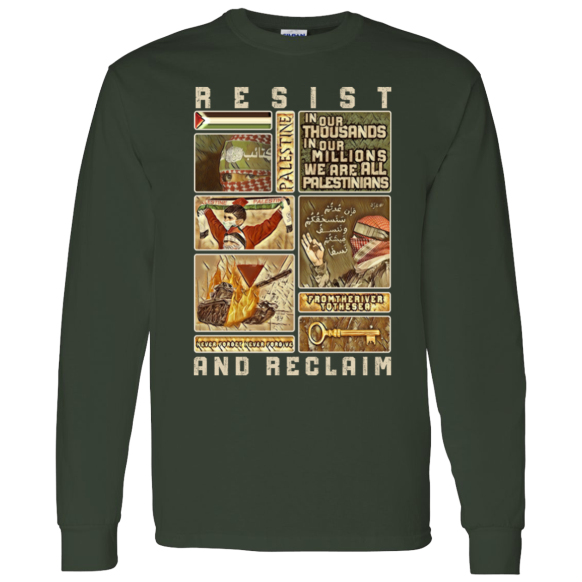 Resist and Reclaim 2 Palestine Long Sleeve Tshirt