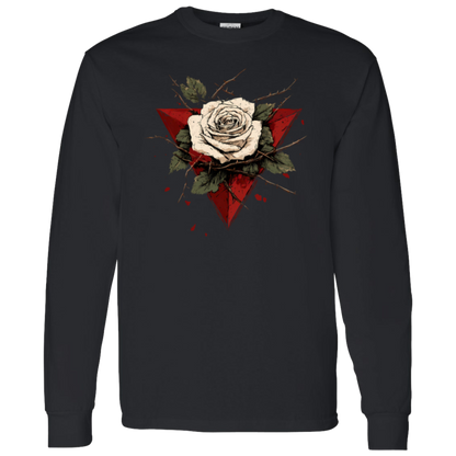 Beautiful White Rose Palestinian Resistance Long Sleeve Tshirt