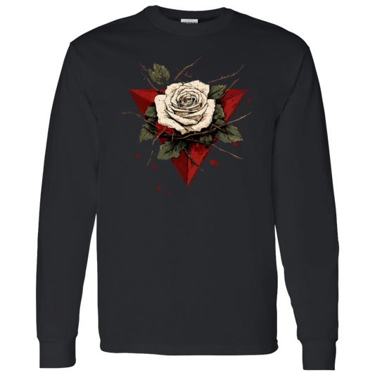 Beautiful White Rose Palestinian Resistance Long Sleeve Tshirt