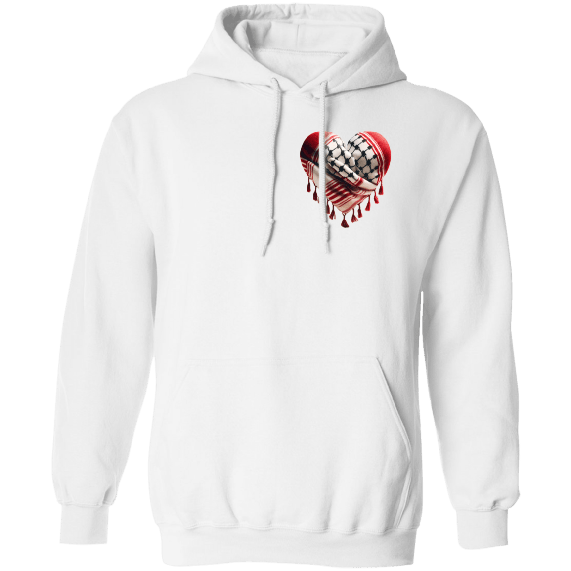 Red Keffiyeh Heart Palestine Support Hoodie