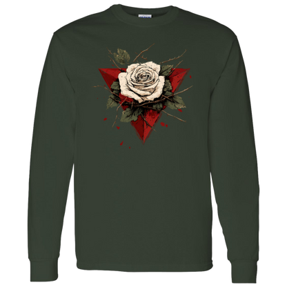 Beautiful White Rose Palestinian Resistance Long Sleeve Tshirt