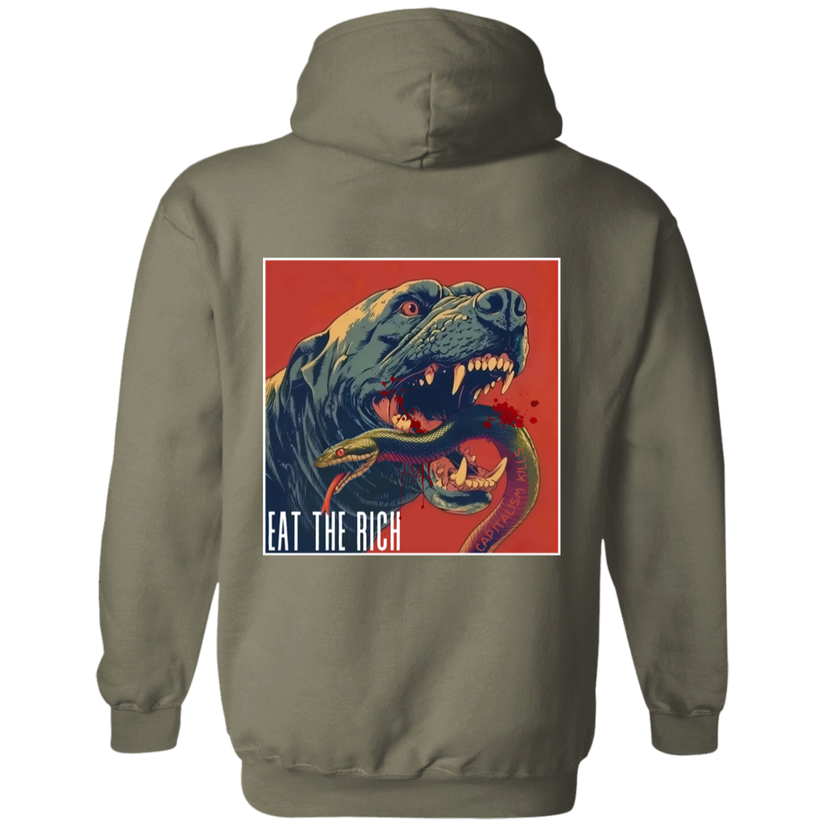 Eat the Rich Black Dog Hoodie