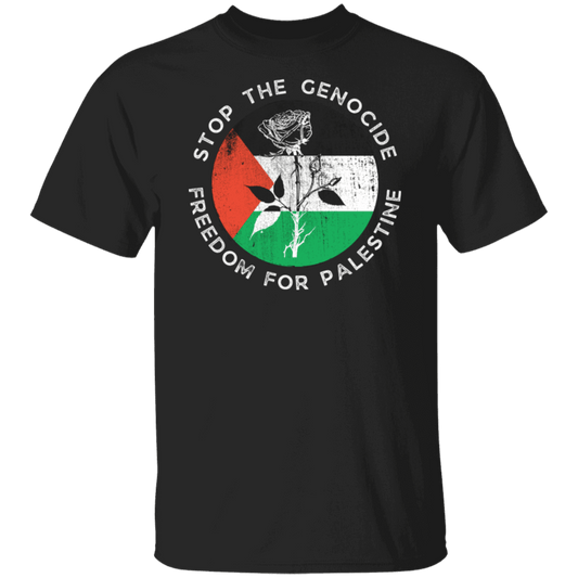 Stop the Genocide Freedom for Palestine Tshirt - SunnahBay