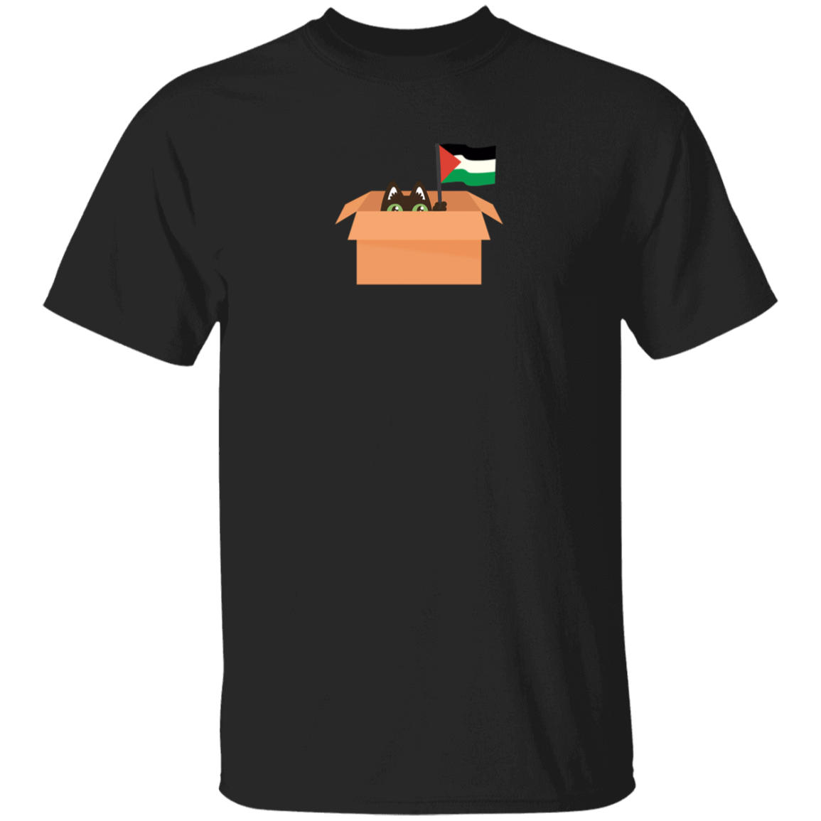 Shy Cat in a Box Palestine Kids Tshirt