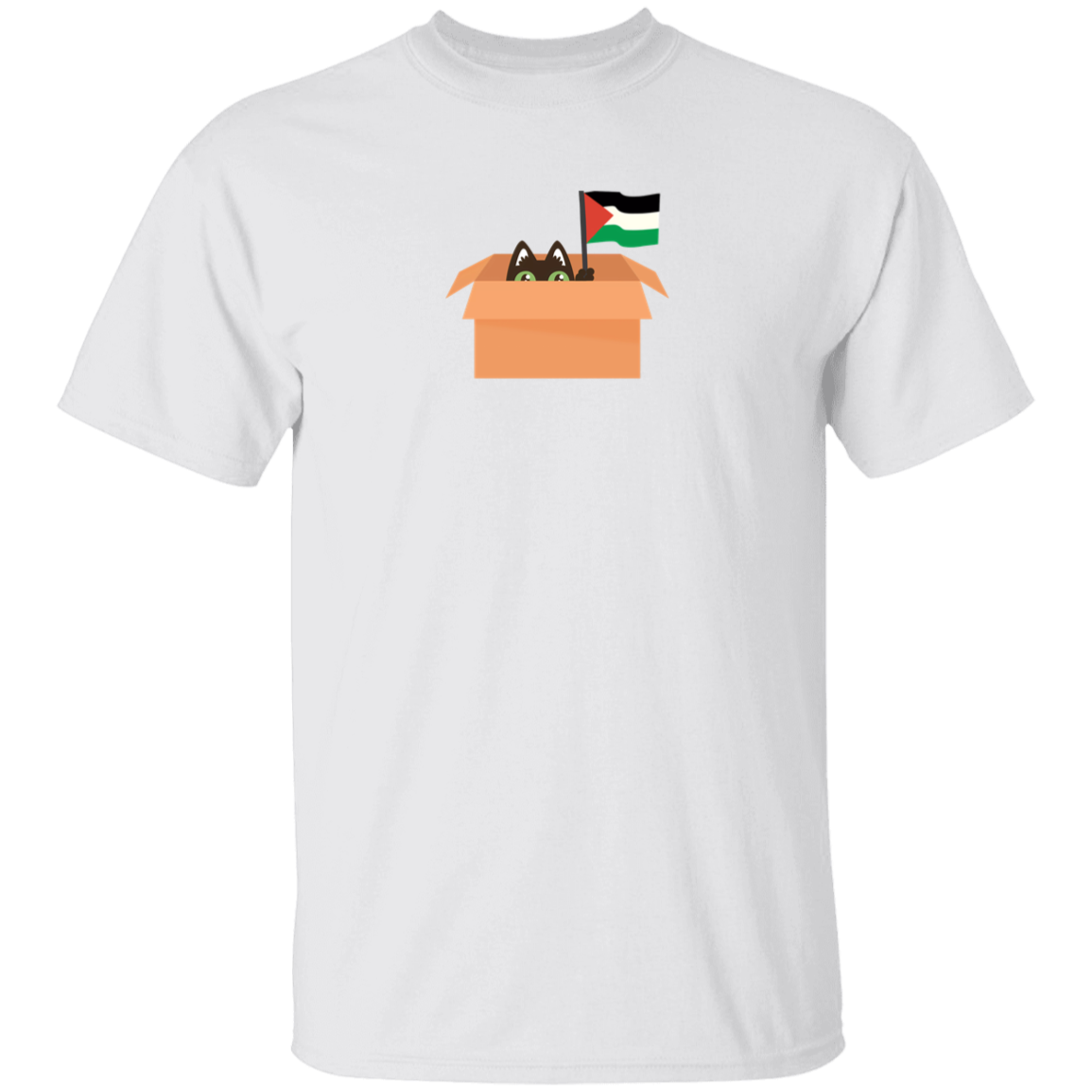 Shy Cat in a Box Palestine Kids Tshirt