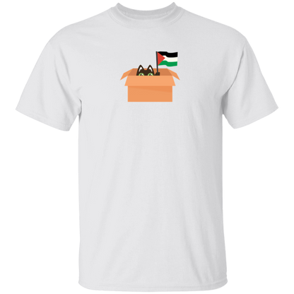 Shy Cat in a Box Palestine Kids Tshirt