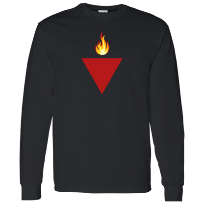 Red Triangle on Fire Resistance Long Sleeve Tshirt