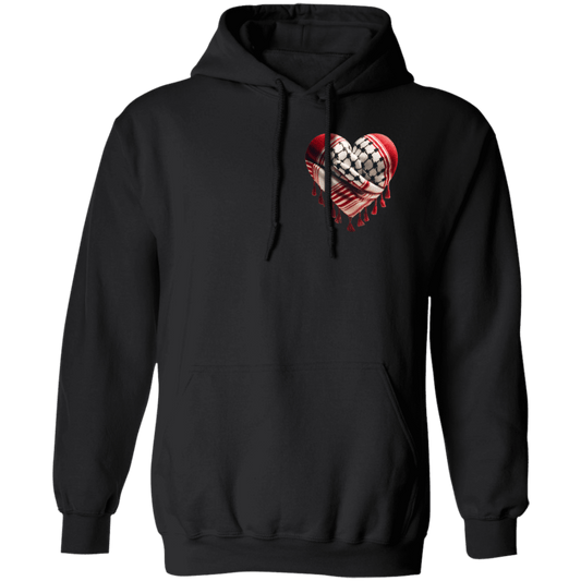 Red Keffiyeh Heart Palestine Support Hoodie