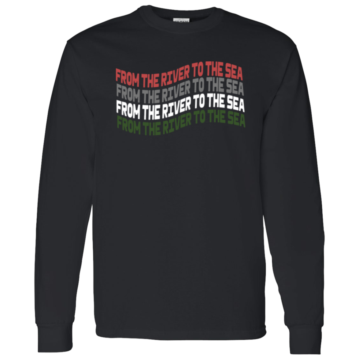 Wavy From the River to the Sea Long Sleeve Tshirt