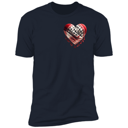 Red Keffiyeh Heart Palestine Support Tshirt