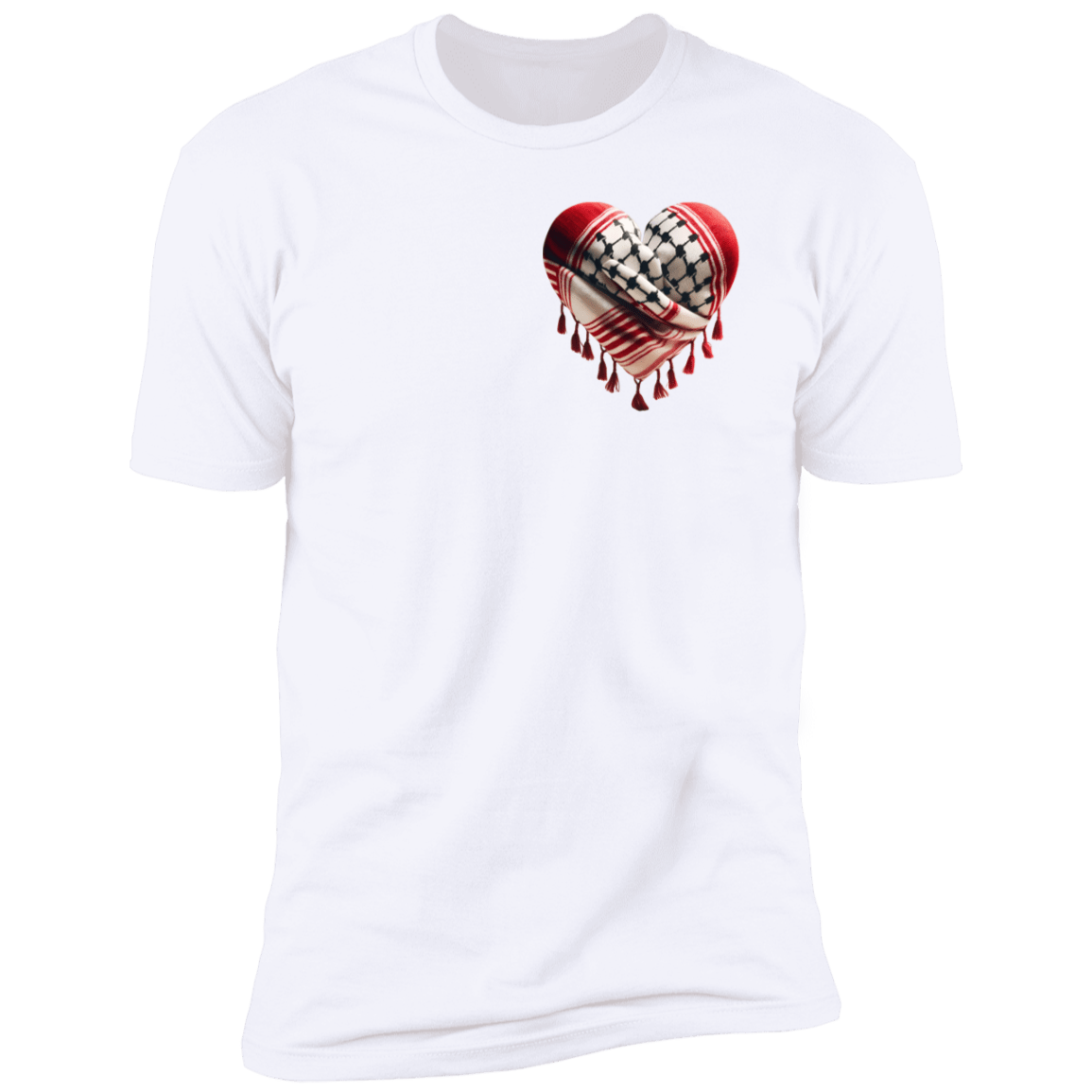 Red Keffiyeh Heart Palestine Support Tshirt