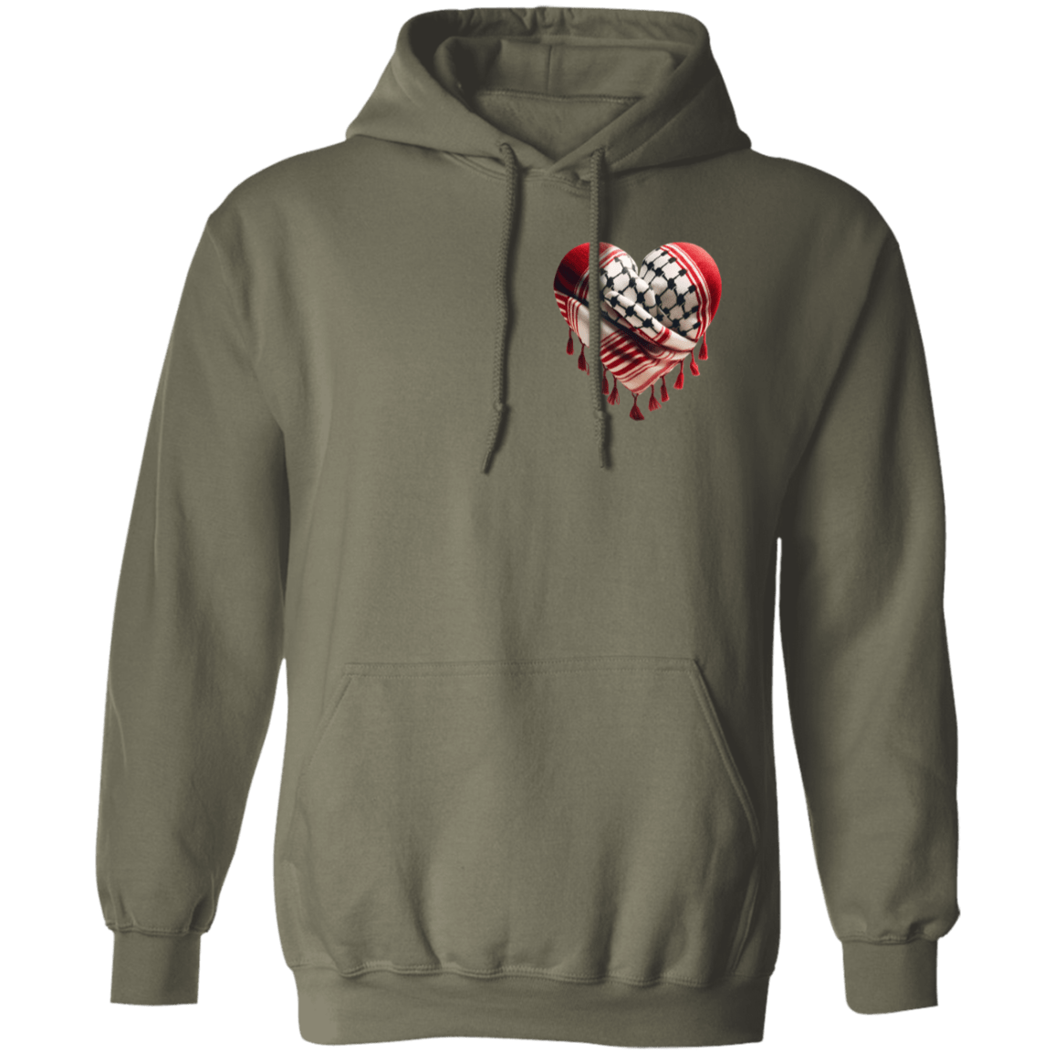 Red Keffiyeh Heart Palestine Support Hoodie