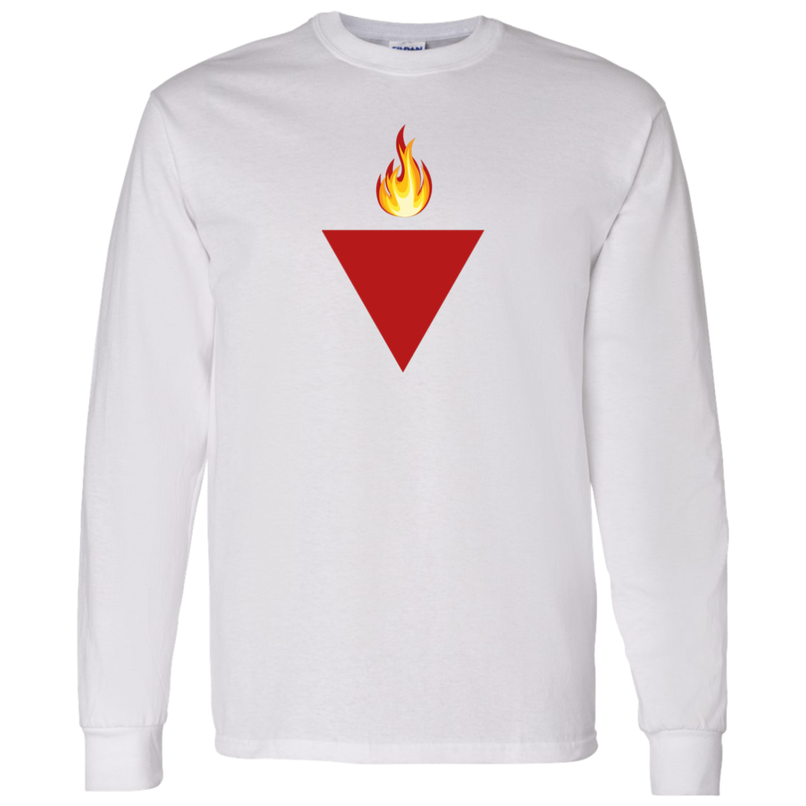 Red Triangle on Fire Resistance Long Sleeve Tshirt