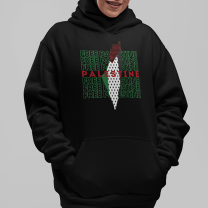 Free Palestine Green Map Hoodie