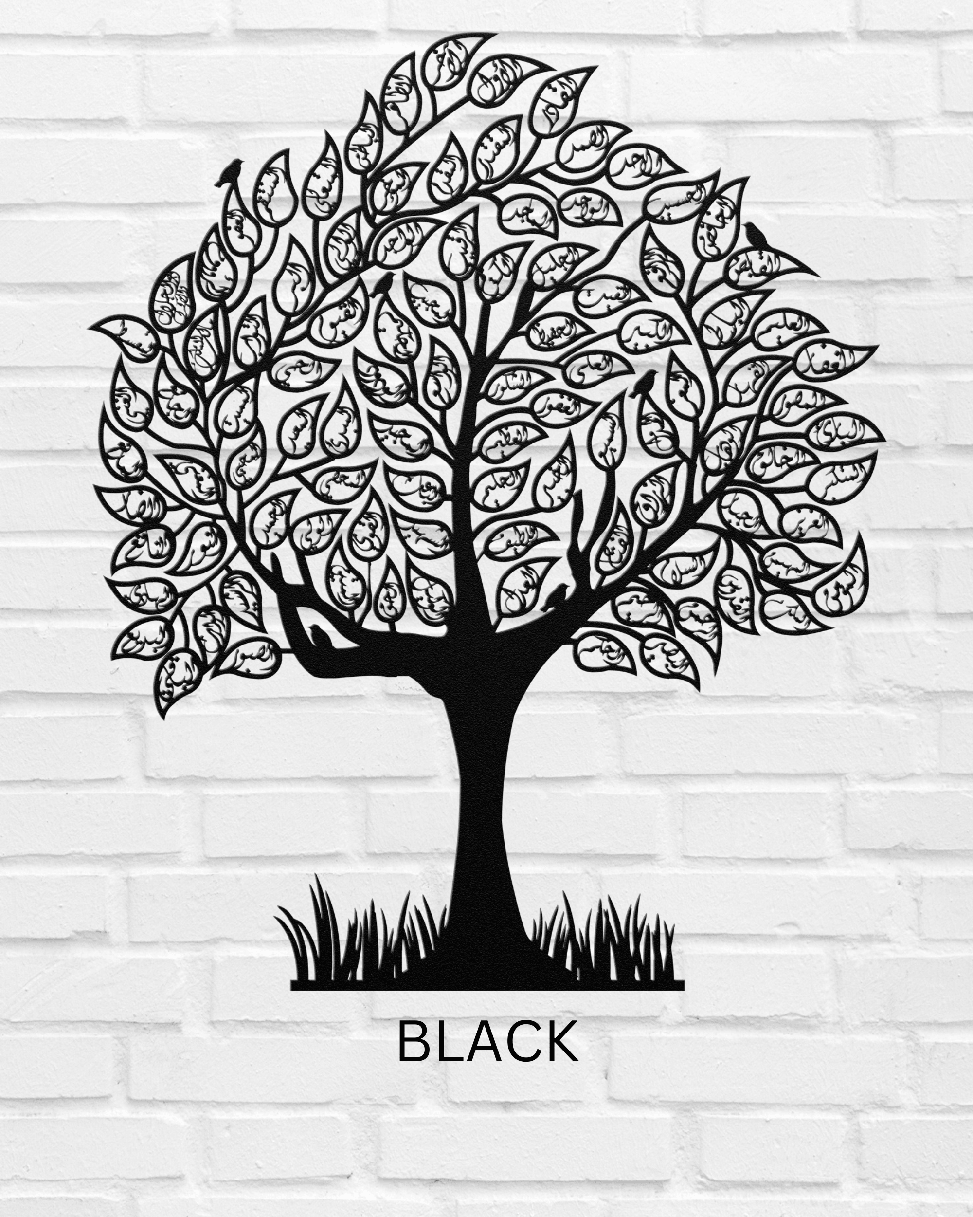 99 Names of Allah Tree in Arabic Canvas Wall Art – SunnahBay