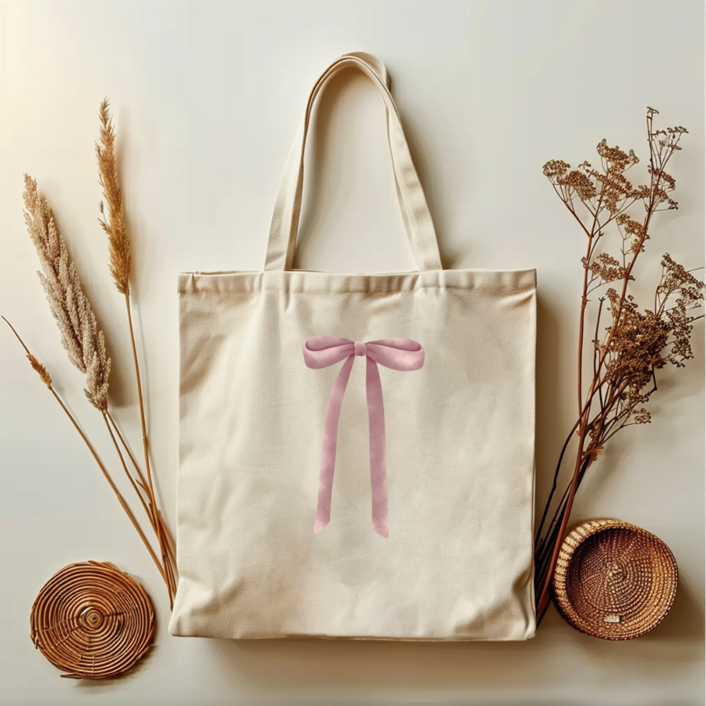 Pink Bow Minimalist Tote