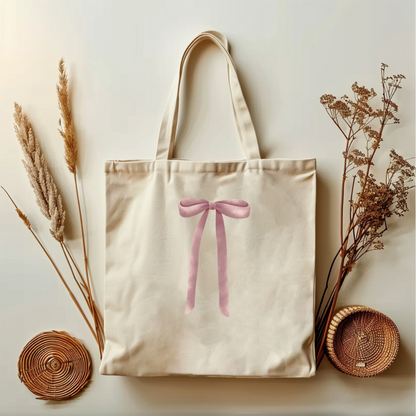 Pink Bow Minimalist Tote