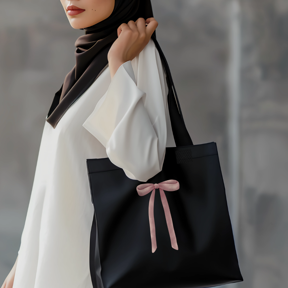 Pink Bow Minimalist Tote