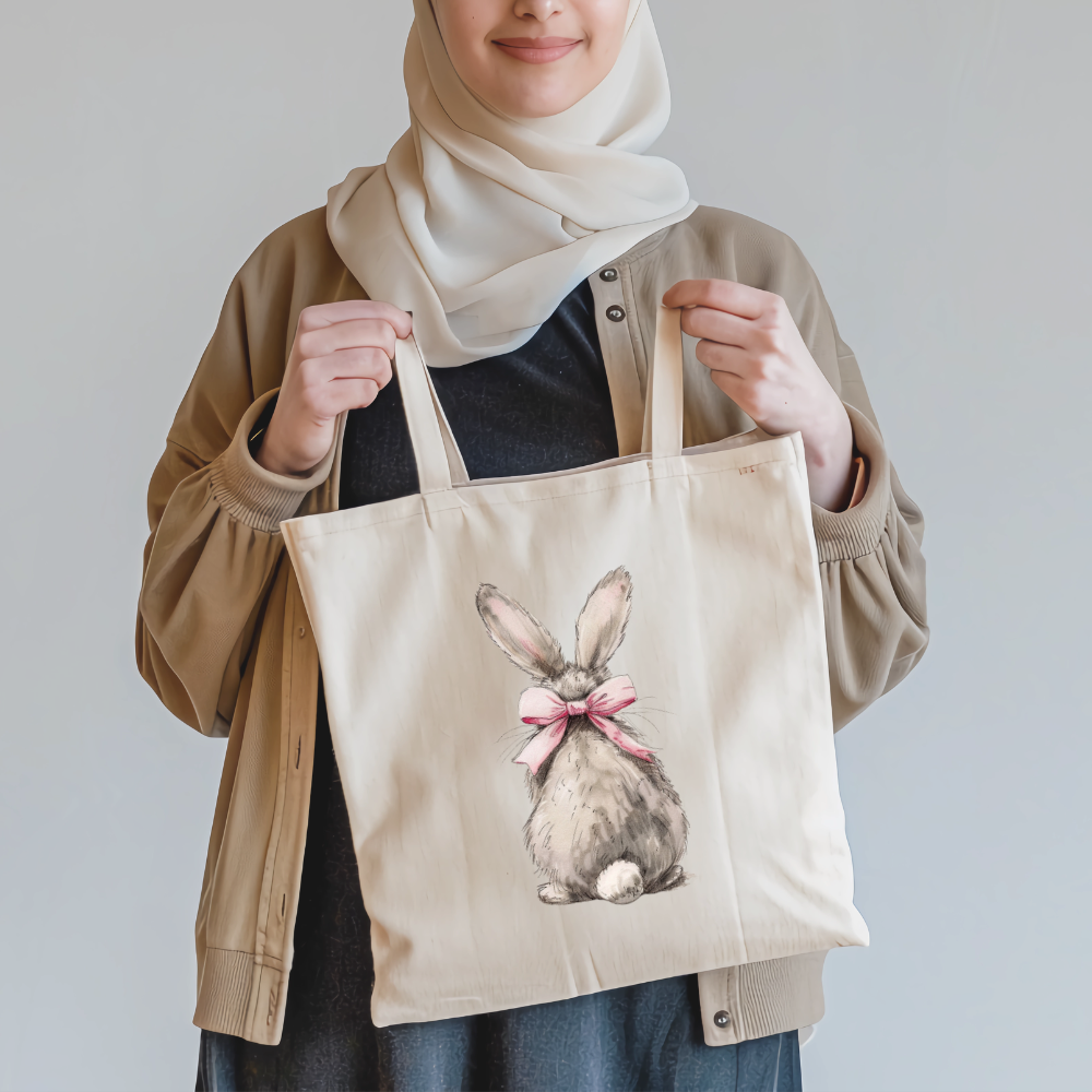 Cute Bunny with a Bow Tote