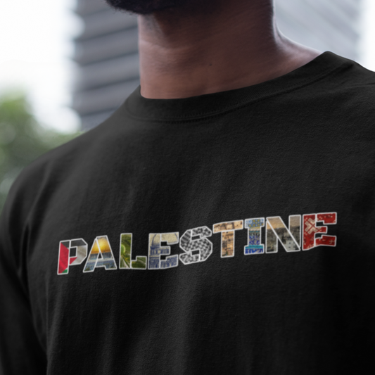 Palestine Images in Text Tshirt