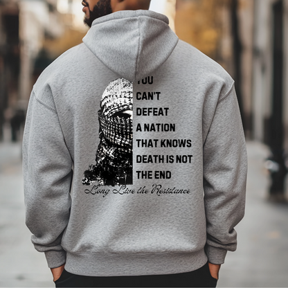 You Can't Defeat a Nation Palestine ZIP UP Hoodie