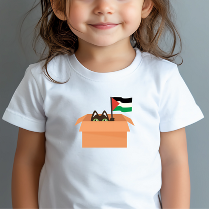 Shy Cat in a Box Palestine Toddler Tshirt