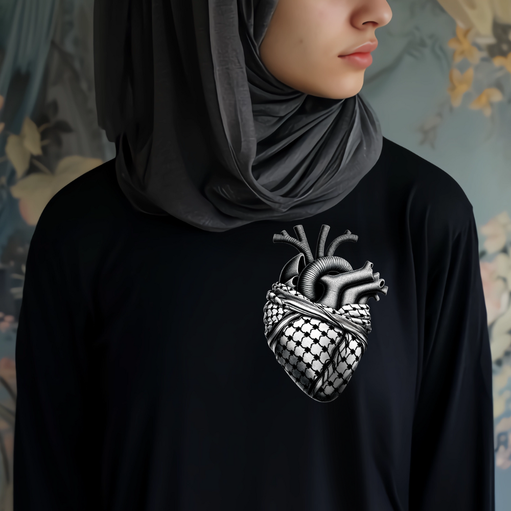 Anatomical Keffiyeh Heart Long Sleeve Tshirt