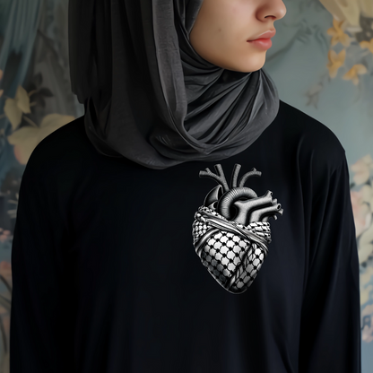 Anatomical Keffiyeh Heart Long Sleeve Tshirt