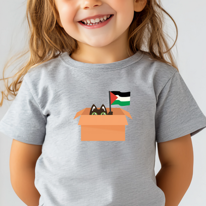 Shy Cat in a Box Palestine Toddler Tshirt