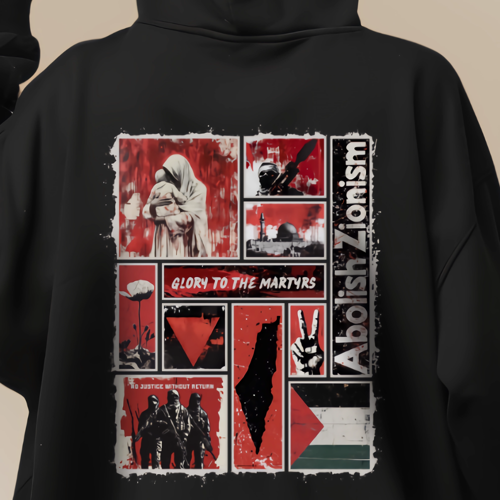 Glory to the Martyrs Red Collage Hoodie