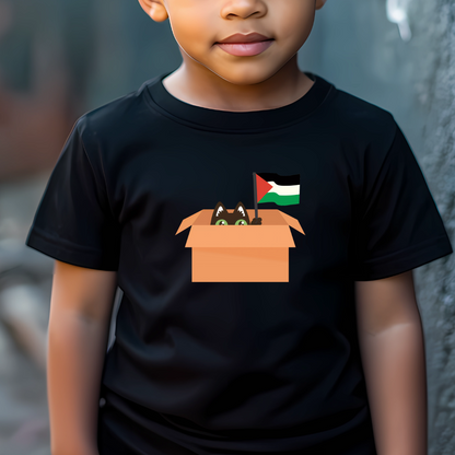 Shy Cat in a Box Palestine Toddler Tshirt