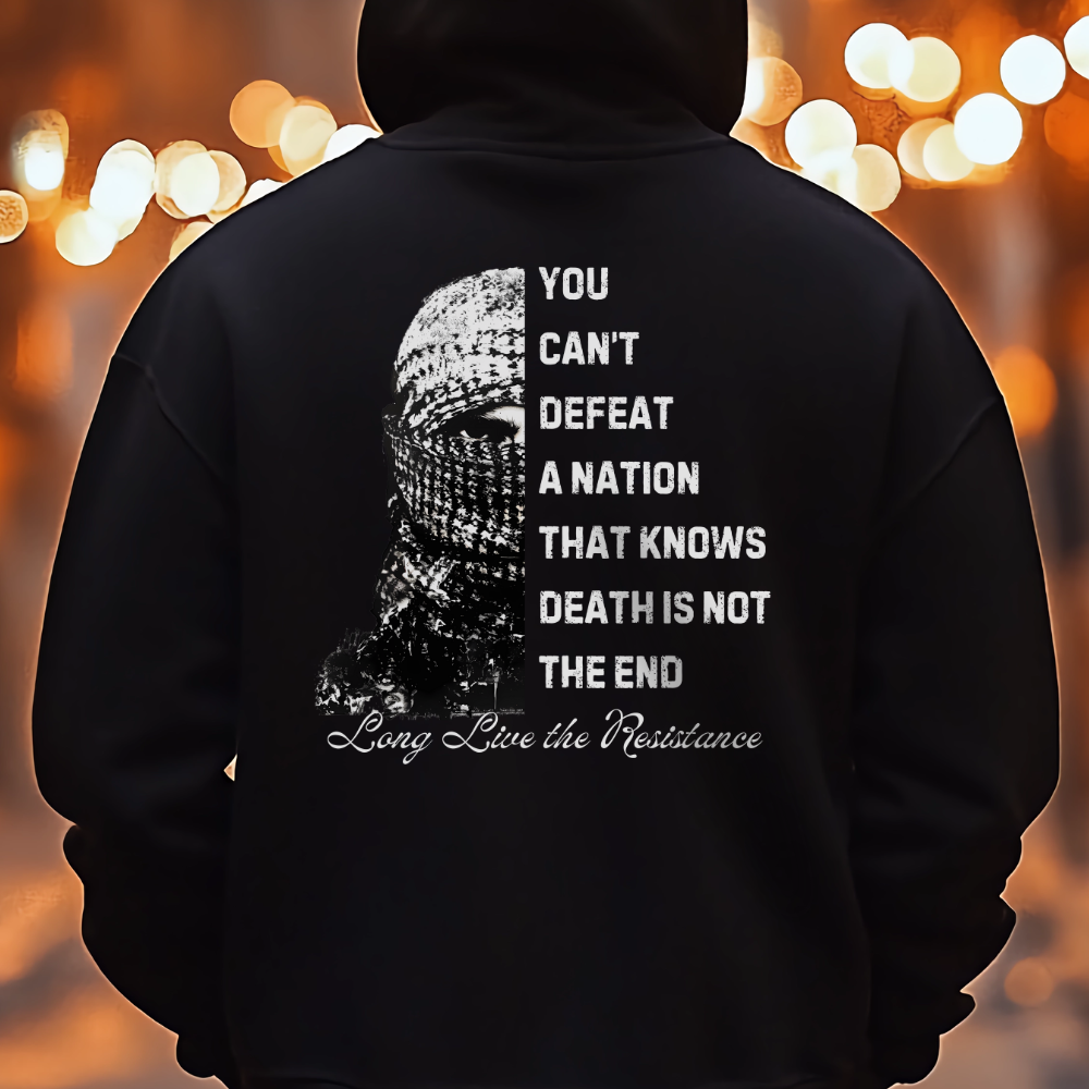 You Can't Defeat a Nation Palestine ZIP UP Hoodie