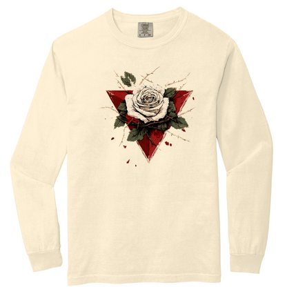 Beautiful White Rose Palestinian Resistance Long Sleeve Tshirt