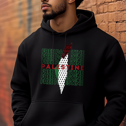 Free Palestine Green Map Hoodie