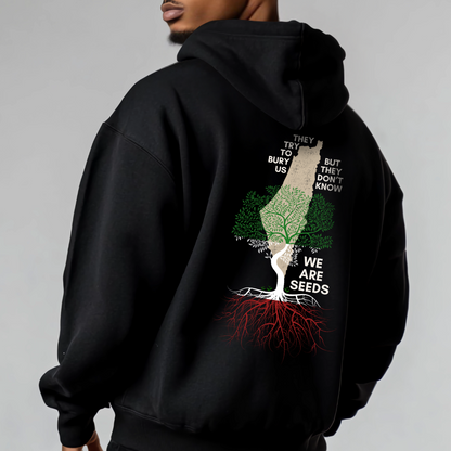 They Try to Bury Us But We Are Seeds Palestinian Map Hoodie