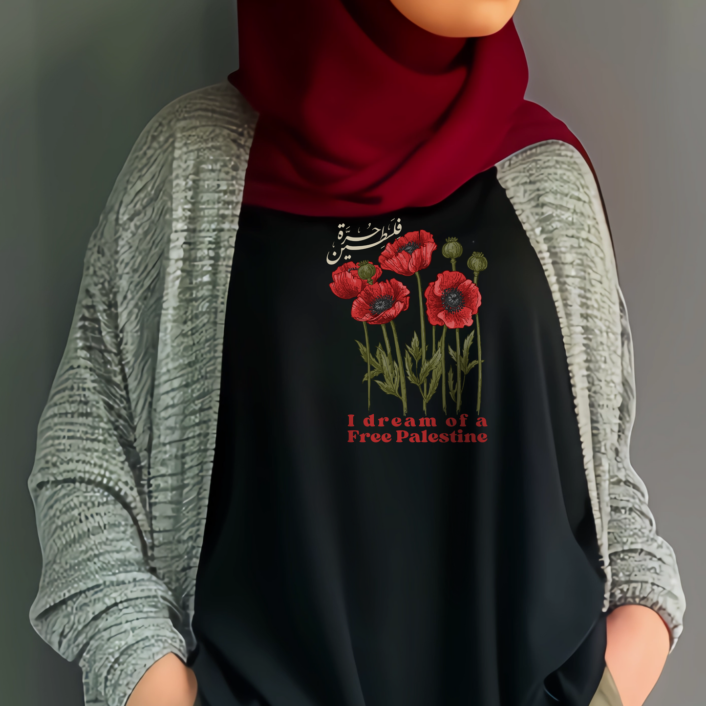 I Dream of a Free Palestine Poppy Tshirt