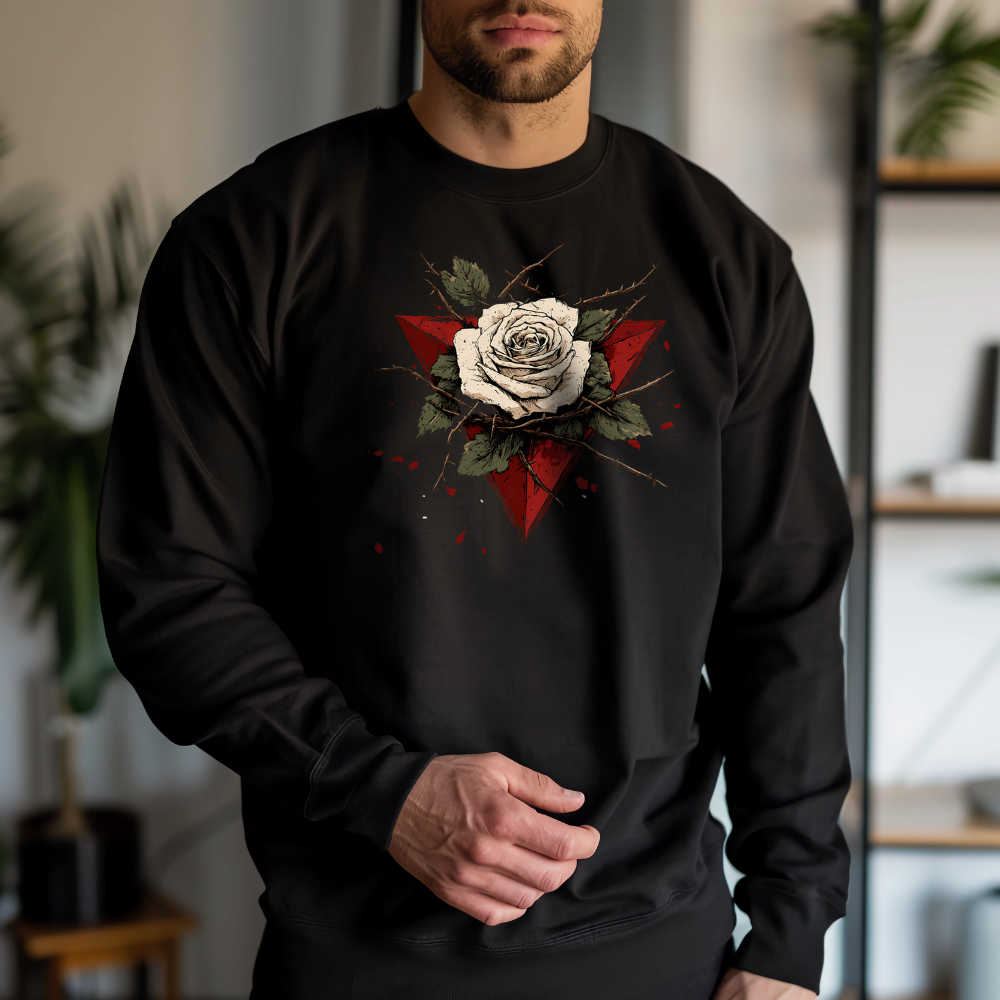 Beautiful White Rose Palestinian Resistance Long Sleeve Tshirt