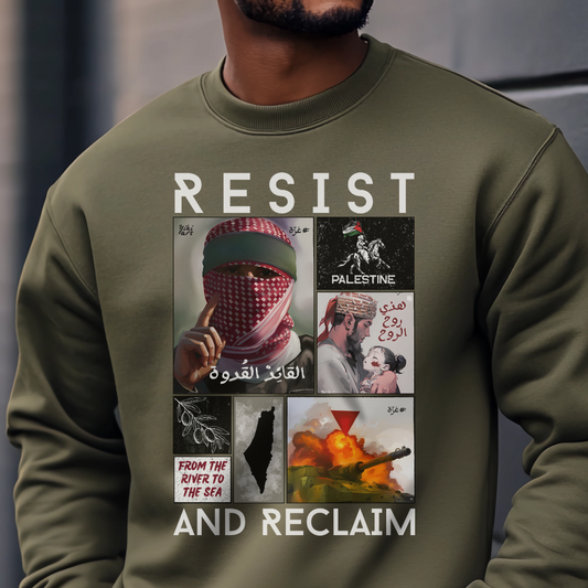 Resist and Reclaim Palestine Original Collage Sweatshirt