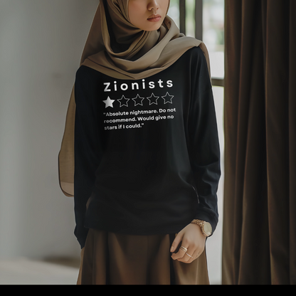 Zionists Do Not Recommend Long Sleeve Tshirt