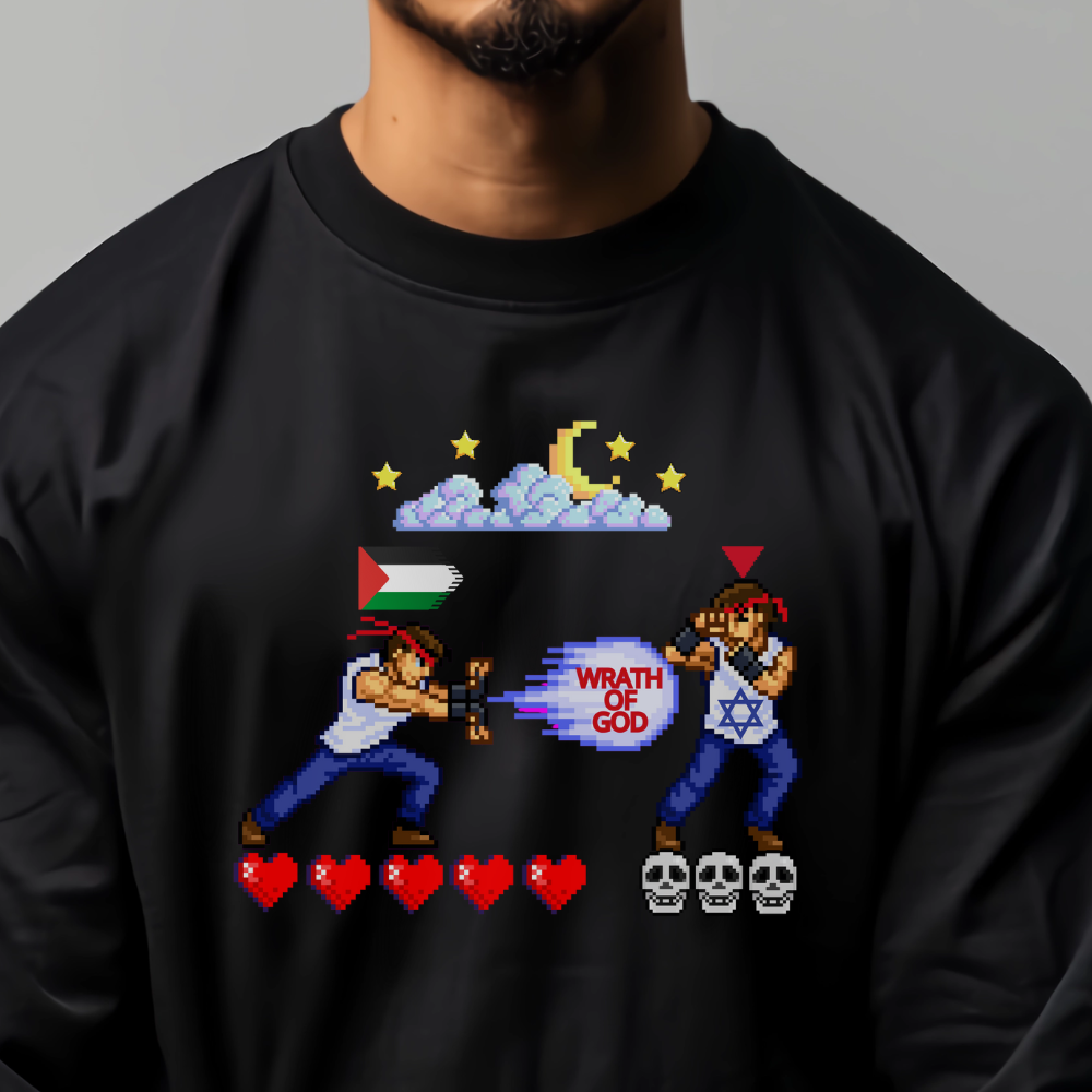 Wrath of God Gamer Palestinian Support Long Sleeve Tshirt