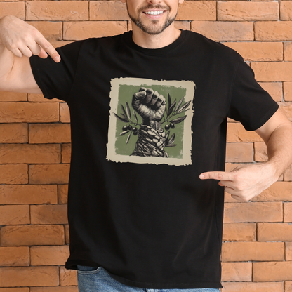 Olive and Keffiyeh Palestine Tshirt