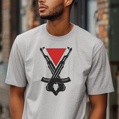 Red Triangle with Weapons of Revenge Tshirts